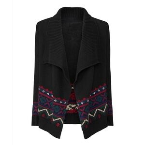 NWT Ralph Lauren Black Erindaria Aztec/ Fair Isle cardigan in size M